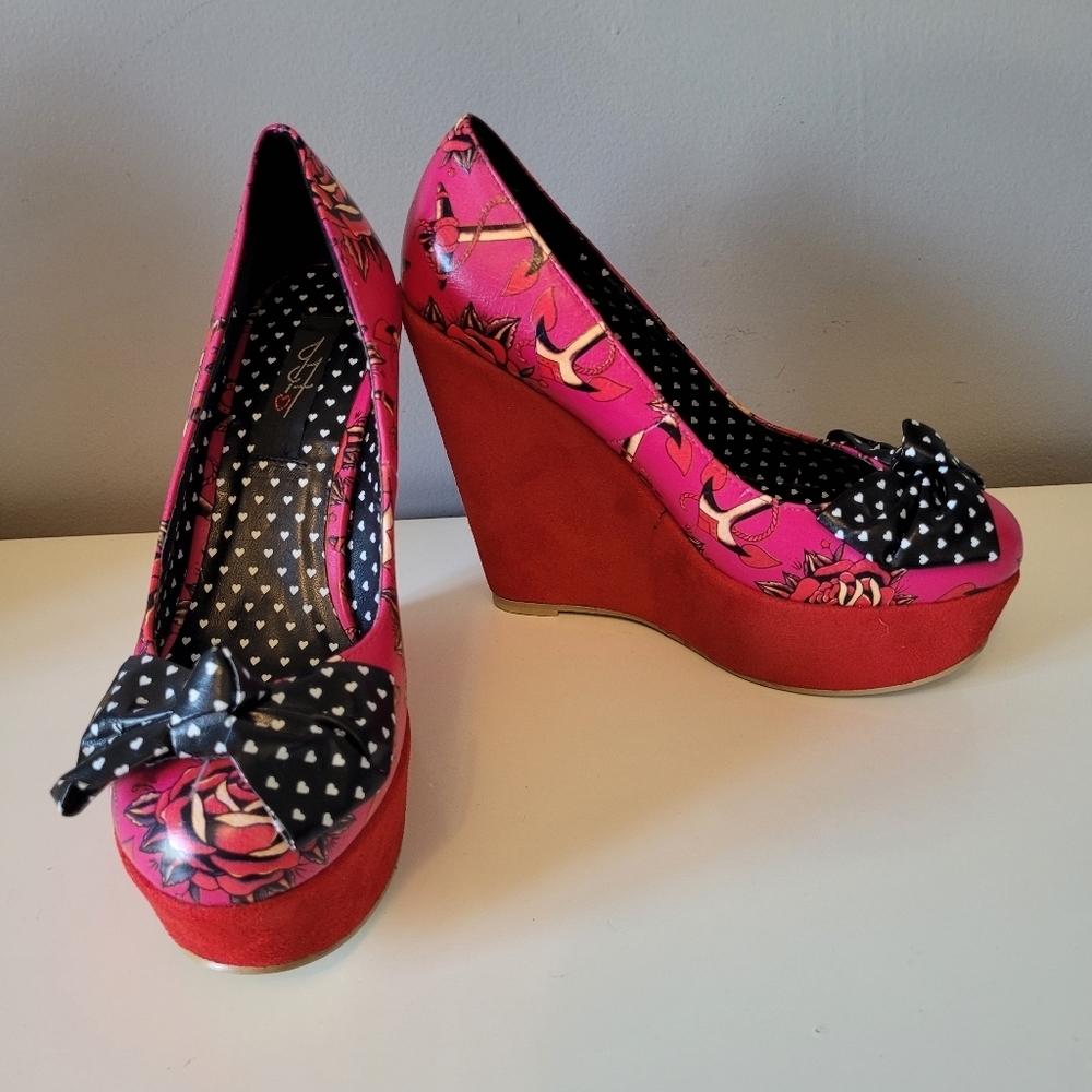 Iron Fist Love Me Now Wedges, BNWOT, Size 7